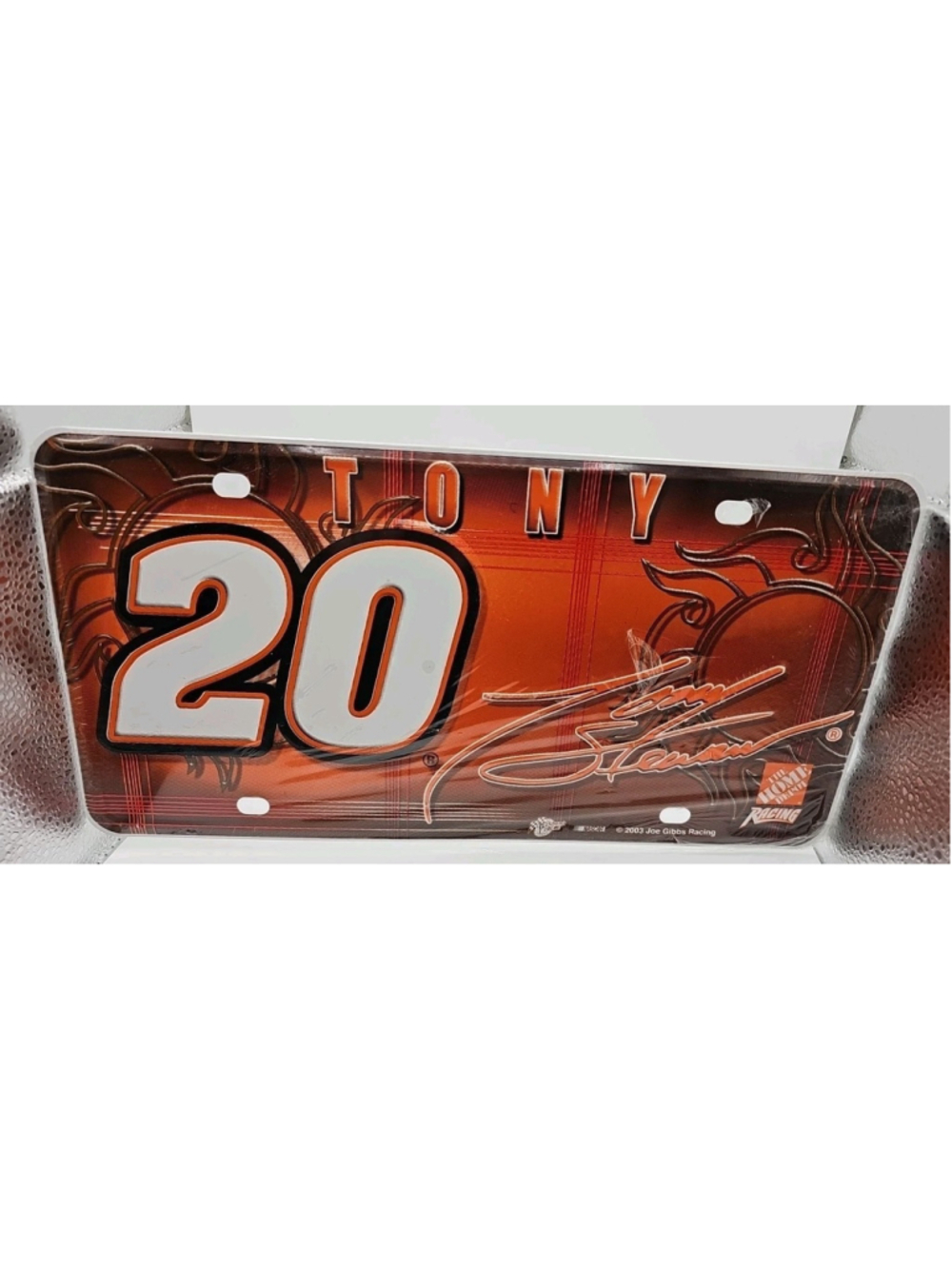 Vtg 2003 Tony Stewart #20 Winners Circle License Plate Nascar New Plastic Sealed